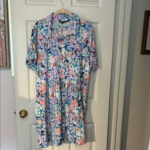 Tolani Multicolor Abstract Print Dress